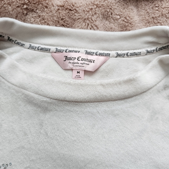 Juicy Couture Size m bling logo velour pullover crewneck long sleeve - Picture 6 of 9